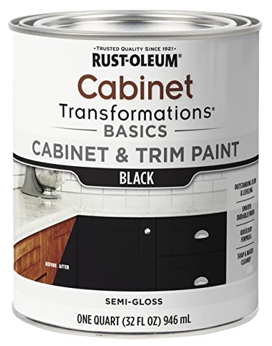 Rust-Oleum Cabinet Tranformations & Trim Paint, Black, Quart - color: Black, size: 32 Fl Oz (Pack of 1)