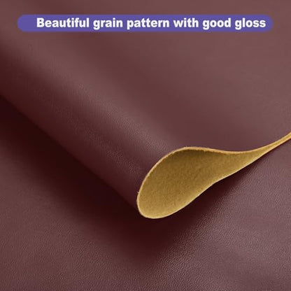 PATIKIL PU Faux Leather Fabric Nappa Grain 0.4 Yards Length 54"x14"x0.04" Soft Synthetic Leather Material Sheets 1mm Thick for Bags DIY Crafts, Dark Brown - color: Dark Brown, size: 54"x14"x0.04"