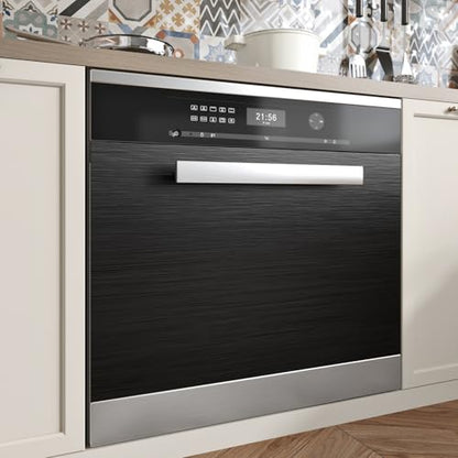 Black Stainless Steel Wallpaper Peel and Stick Backsplash Refrigerator Wrap - size: 15.75"x78"