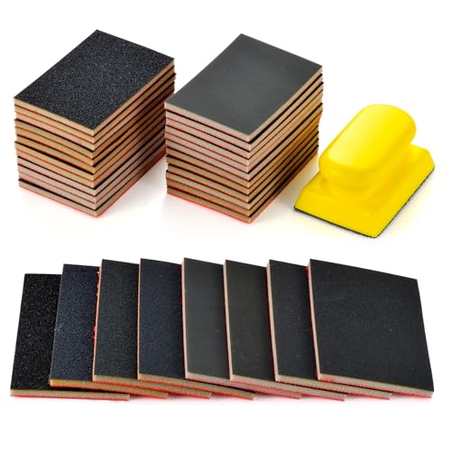 MAXMAN Sanding Sponge Set, 180-3000 Grit Foam, Wet/Dry Sandpaper for Wood - style: 180-3000 Grit Set