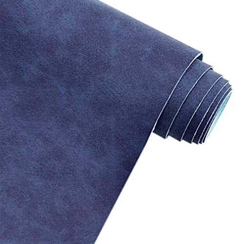 XHT 30 x 135 cm Suede PU Faux Leather Fabric, Soft Smooth Crafts Synthetic Fabric for DIY Handicraft Wallets Bags Making (Dark Blue) - color: Dark Blue