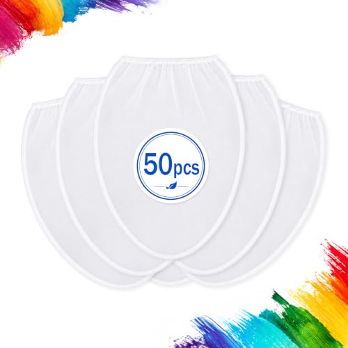 Paint Strainer Bag, 5 Gallon Paint Strainer with Elastic Top Opening White Fine Mesh Filters Bag for Paint Gardening (50)