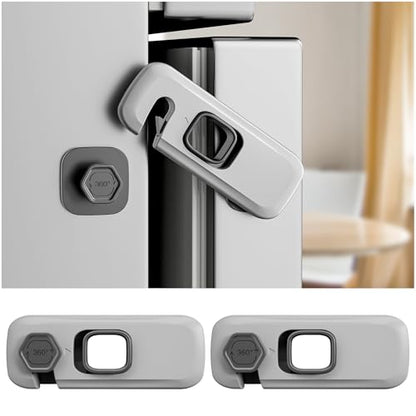 2 Pack Fridge Lock, Freezer Door Lock Child Safety, 3M Adhesive Hold - style: Rectangle-2 Pack