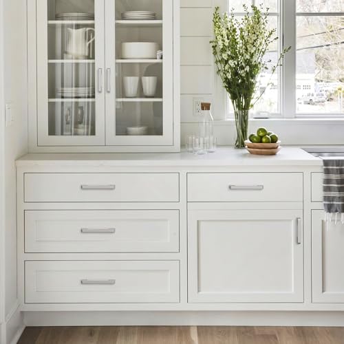 Brushed Nickel Cabinet Pulls 5 Inch Nickel Cabinet Handles 10 Pack - color: Brushed Nickel, size: 5 Inch (128 mm) Hole Centers