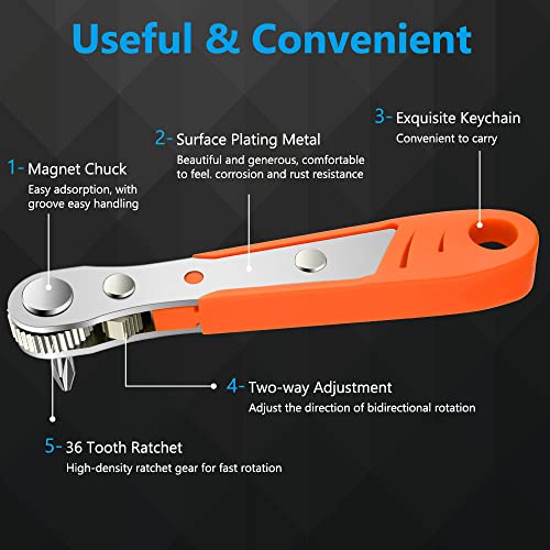 OSDUE Right Angle Ratchet for Tight Spaces with 1/4" Drive DIY/Home Repair
