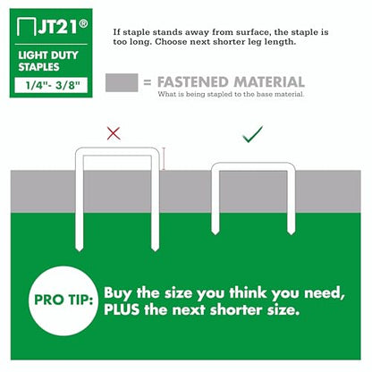 Arrow 276 JT21 Thin Wire Staples for Staple Guns and Staplers, 1000 Count - size: 3/8 Inch