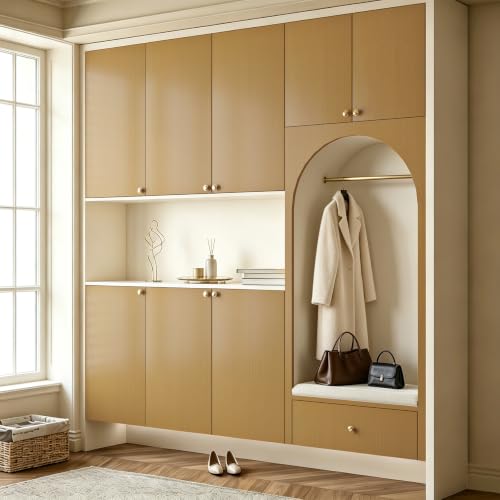YENHOME Wood Wallpaper Peel and Stick Wood Grain Contact Paper for Walls - color: Light Bamboo, size: 30" x 200"