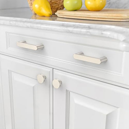 Amerdeco 10 Pack ZH0005BSN Brushed Satin Nickel Cabinet Pulls 3" - color: Brushed Satin Nickel, size: 3" hole center