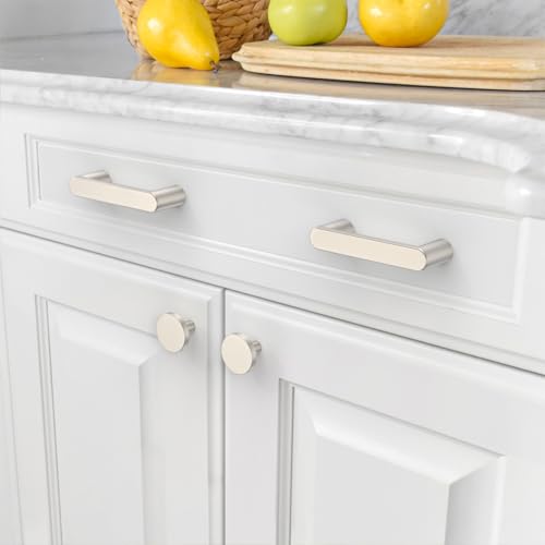 Amerdeco 10 Pack ZH0005BSN Brushed Satin Nickel Cabinet Pulls 3" - color: Brushed Satin Nickel, size: 3" hole center