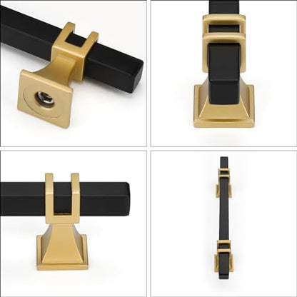 25 Pack 4 Inch Black and Gold Cabinet Pulls Kitchen Cabinet Handle - color: Black & Matte Gold, size: 4 inch (102mm) Hole Center Pull
