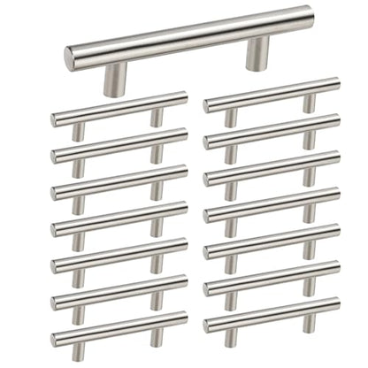 homdiy 15 Pack Brushed Nickel Cabinet Pulls 3 Inch Handles Stainless Steel Cabinet Hardware for Kitchen and Bathroom Cabinets, 5 Inch Overall Drawer Pull - color: Brushed Nickel, size: 3in hole centers