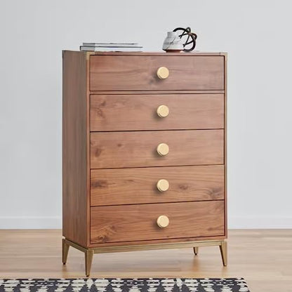 10 Pack Brushed Gold Knurled Cabinet Knobs Round Drawer Pulls - color: Brushed Gold