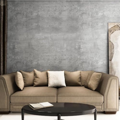Light Grey Concrete Wallpaper Peel and Stick 3D Gray Faux Cement Textured Contact Paper Self-Adhesive Waterproof Vinyl Matte Modern Industrial Wall Paper for Bedroom Bathroom Kitchen 48"x118" - color: Light Gray, size: 48" x 118"