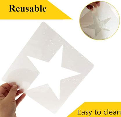 5pcs Reusable Painting Stencils,Plastic Art Craft Templates on Wood Wall Fabric Paper Home Décor DIY 4" to 12" (Heart) - color: Heart