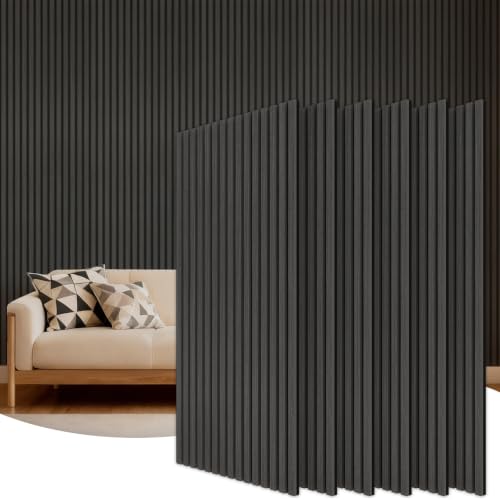 TONOR Wood Wall Panels for Interior Wall Decor-6 Pack 47.2" x 23.6" - color: Black, size: 6 PCS