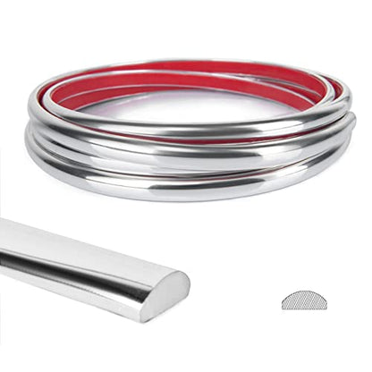 Art3d 25 ft Peel and Stick Tile Edge Trim for Backsplash, Stainless Steel - color: Stainless Steel, size: 25 Feet