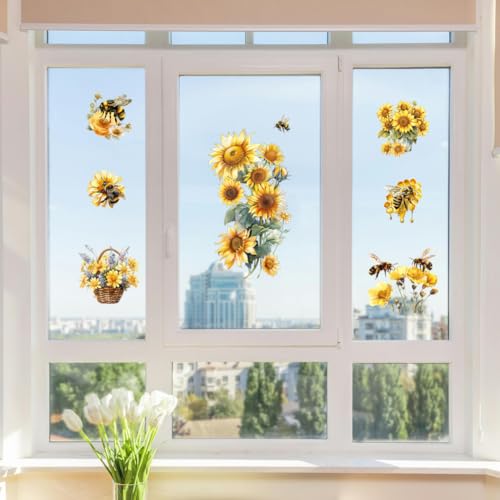 Peacoblue Bees and Sunflowers Rub On Transfers for Furniture Craft 6"x12" - style: Bees and Sunflowers