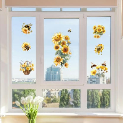 Peacoblue Bees and Sunflowers Rub On Transfers for Furniture Craft 6"x12" - style: Bees and Sunflowers