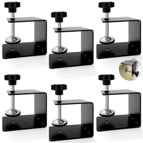 Drawer Front Installation Clamps, Cold-Rolled C Clamps for Woodworking, Door Installation Tools and Cabinet Tools with Protective Pads (6 Pcs) - color: 6 Pcs