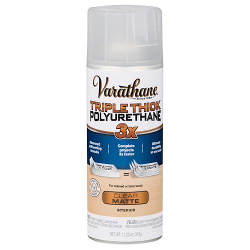 6-Pack of 11 oz Rust-Oleum 318289 Varathane Triple Thick Polyurethane Spray, Matte