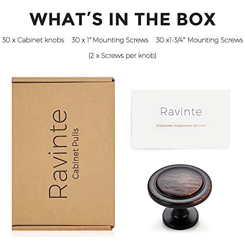 Ravinte Oil Rubbed Bronze Round Cabinet Knobs,Zinc Pulls,1-1/4 Inch,30 Pack - color: Oil Rubbed Bronze