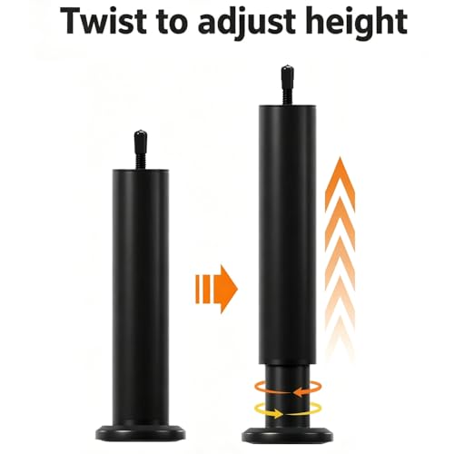 Metal Adjustable Height Furniture Support Legs, Black, Pre-Drilled M8 Bolts, for Bed/Sofa/Chair/Cabinet/Table, Non-Slip Rubber Bottom Pad, Easy Installation (4.72"-7.09"/2PCS) - size: 4.72"-7.09"/2PCS