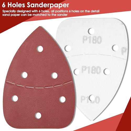 64 Pcs Mouse Sander Sandpaper Detail Sanding Pads,with Cut Line - style: with cut line