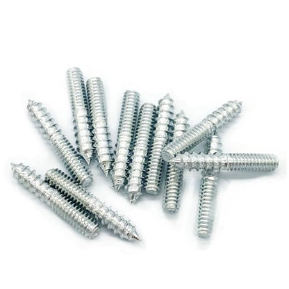 12 Pack 1/4-20 x 1-1/2 Inch Silver Hanger Bolts, Double Headed, Carbon Steel, 4.8 Grade, 37mm Length - size: Silver 1/4-20"x1-1/2"-12PCS