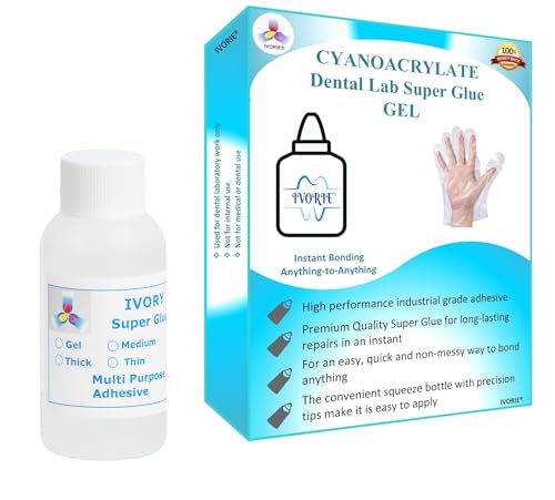 Dental Lab Super Glue Adhesive Instant Bonding - Gel (2oz) - size: 2 oz