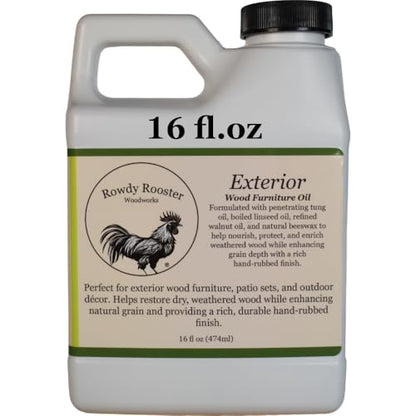 Exterior Wood Finishing Oil- Tung Oil, Linseed Oil and Beeswax, 16 fl.oz