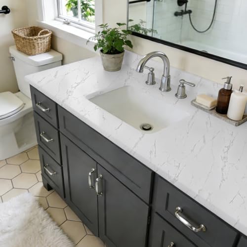 Marble Countertop Contact Paper 15.7'' x 100'' - Peel and Stick Wallpaper - size: 15.7" x 100"