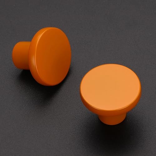 Ravinte Cabinet Knobs, 10 Pack Orange Dresser Drawer Pulls, 1-1/5 Inch - color: Orange