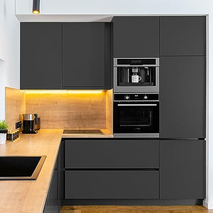 practicalWs 15.7"x 984.2" Grey Wallpaper Self Adhesive Peel and Stick - color: Dark Gray, size: 15.7" x 984.2"