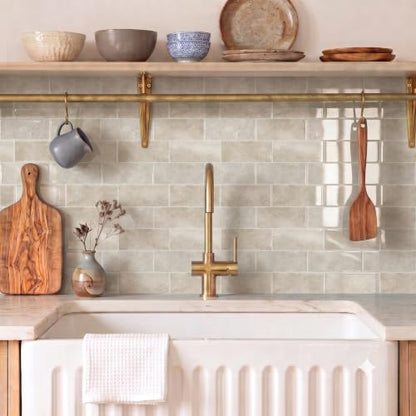 Thicker Design Peel and Stick Backsplash Tile，Self Adhesive Wall Tiles for Kitchen & Bathroom (10 Sheets, Beige) - color: Beige