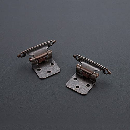 Ravinte Antique Copper Cabinet Hinges, 1/2 Inch Overlay, 30 Pack (15 Pairs) - color: Antique Copper