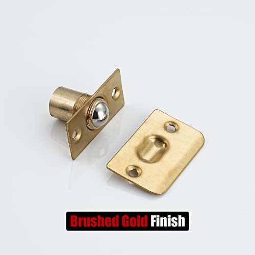 JQK Closet Ball Catch Door Hardware, Stainless Steel Catch Adjustable with Strike Plate, Gold Finish 2 Pack, HBC100-BG-P2 - color: Gold, size: Standard 2 Pack