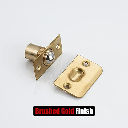 JQK Closet Ball Catch Door Hardware, Stainless Steel Catch Adjustable with Strike Plate, Gold Finish 2 Pack, HBC100-BG-P2 - color: Gold, size: Standard 2 Pack