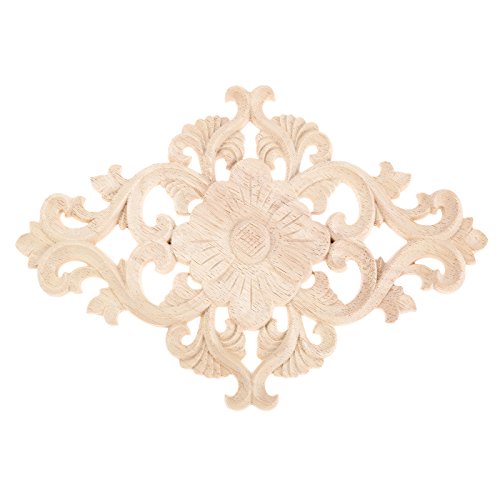 1Pc Wood Carved Appliques Onlays Center Carving Decals for Furniture - color: 1-pack, size: 21x15cm/8.27"x5.9"