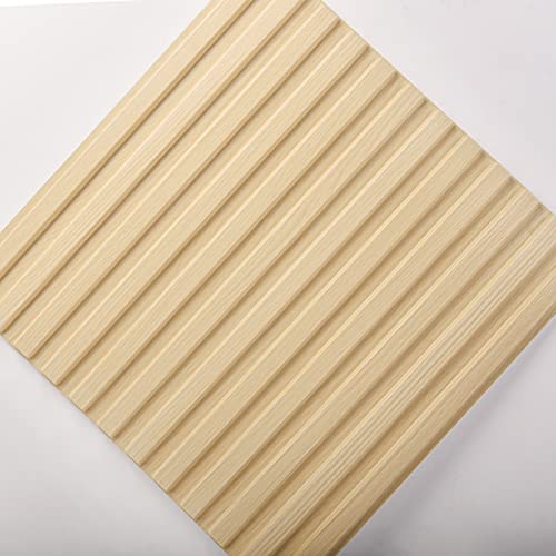 Art3d 3D Fluted Textured Slat Wall Panels, 19.7 x 19.7 in, 12-Pack, Oak - color: Square - Oak, size: 19.7 x 19.7in.