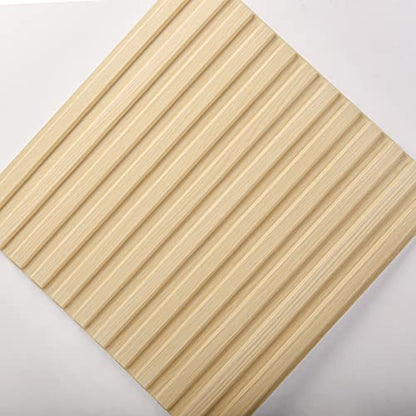 Art3d 3D Fluted Textured Slat Wall Panels, 19.7 x 19.7 in, 12-Pack, Oak - color: Square - Oak, size: 19.7 x 19.7in.