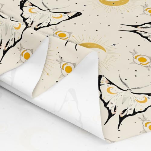 Moth Fabric By The Yard, Halloween Gothic Upholstery Fabric, Sun Moon - color: Multi 12, size: 10 Yards