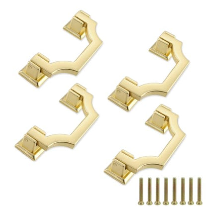 Geesatis 4Pcs Gold Cabinet Pulls, 2.5"Hole Center Zinc Alloy Drawer Handles - color: Gold(4Pcs), size: 2.5inch