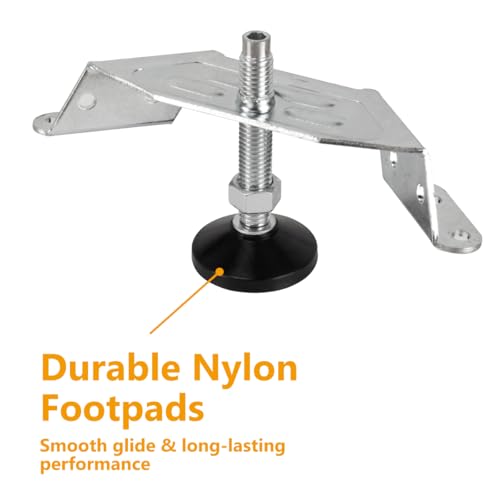 POWERTEC Corner Leveling Feet 4PK, Heavy Duty Adjustable Corner Bracket Levelers with Nylon Foot for Cabinets, Vanities, Furniture & Shelves (71157E) - size: Corner Leveler, Set of 4