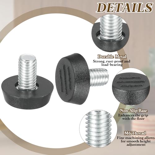 PATIKIL 20 Pcs M8 x 13mm Thread Adjustable Furniture Levelers, Furniture Feet Levelers Screw on Steel Screw in Threaded Leveling Feet Glides for Table Chair Cabinet Patio Legs - size: M8 x 13mm