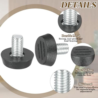 PATIKIL 20 Pcs M8 x 13mm Thread Adjustable Furniture Levelers, Furniture Feet Levelers Screw on Steel Screw in Threaded Leveling Feet Glides for Table Chair Cabinet Patio Legs - size: M8 x 13mm
