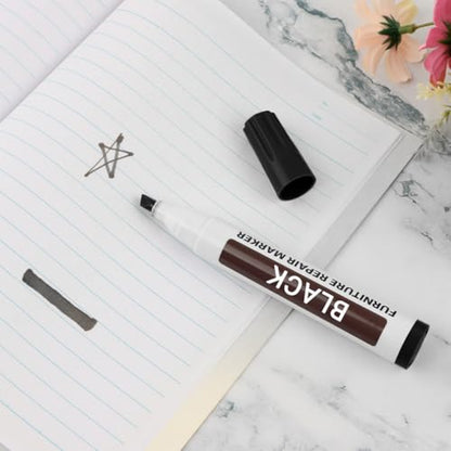 Furniture Repair Marker, Wood Touch Up Pen for Scratches, Stains & Scuffs - color: Black