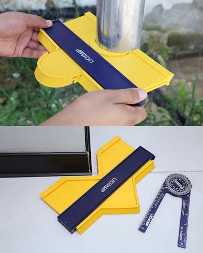 Lichamp Contour Gauge Profile Tools with Miter Saw Protractor Angle Finder
