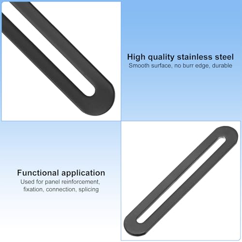 M METERXITY 6-Pack Flat Mending Plate Support 4.33x0.75in, Black - color: Black, size: 110 x 19mm
