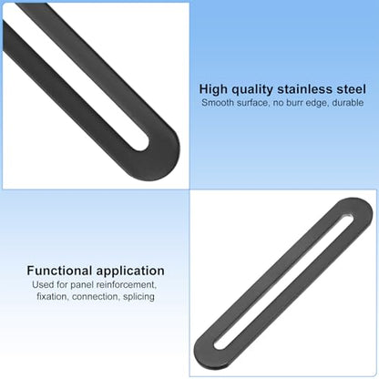 M METERXITY 6-Pack Flat Mending Plate Support 4.33x0.75in, Black - color: Black, size: 110 x 19mm