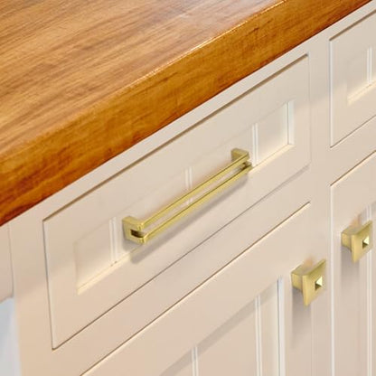 7-1/2 Inch(192mm) Hole Center Brushed Gold Zinc Alloy Solid Cabinet Pulls,Dresser Cabinet Handles Luxury Cabinet Pull Hardware for Bedroom, Kitchen 6 Pack 7600 - color: Brushed Gold, size: 7-1/2 Inch Hole Center